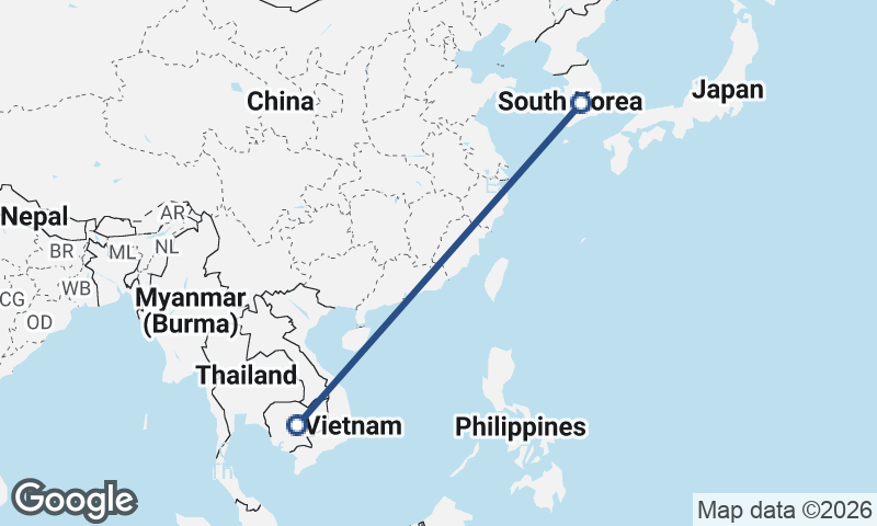 Cambodia to South Korea