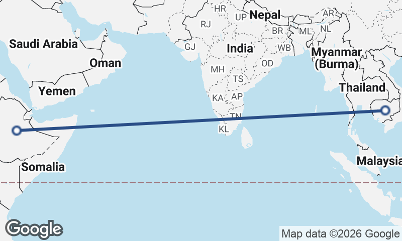 Cambodia to Ethiopia