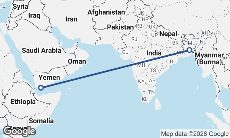 Aden to Dhaka