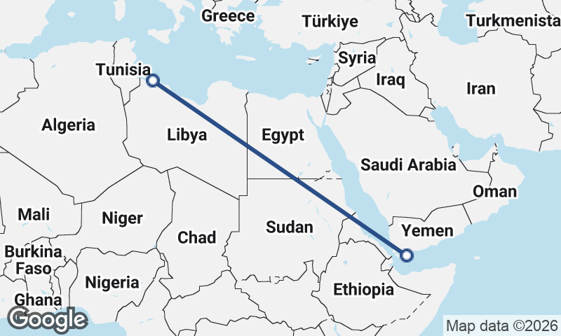 Aden to Tripoli