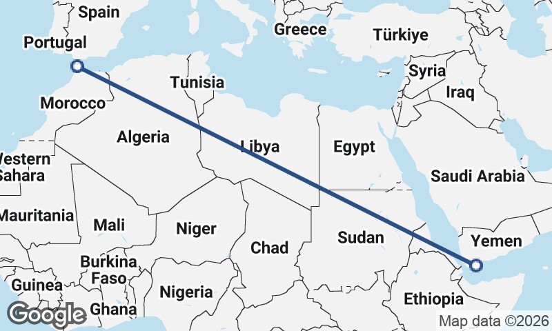 Aden to Tangier