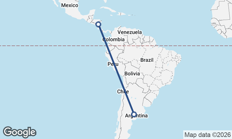 Nicaragua to Argentina