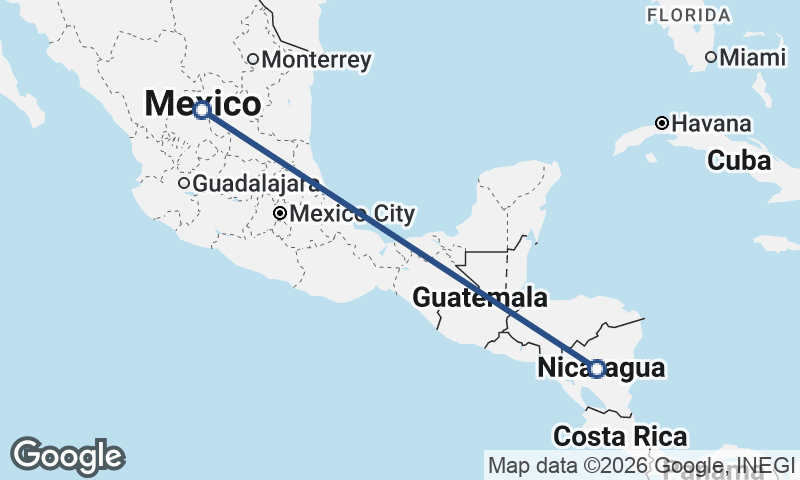 Nicaragua to Mexico