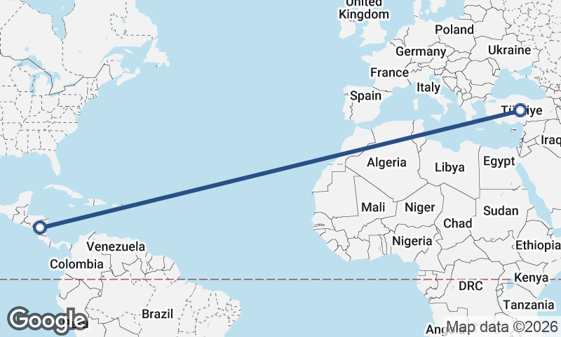 Nicaragua to Turkey