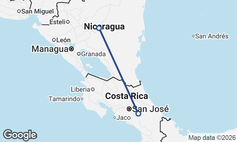 Nicaragua to Costa Rica
