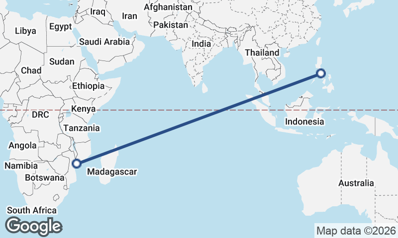 Philippines to Mozambique