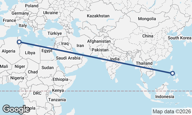Philippines to Tunisia