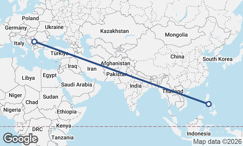 Philippines to Serbia
