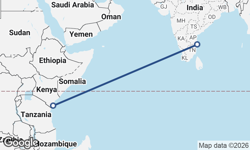 Chennai to Mombasa