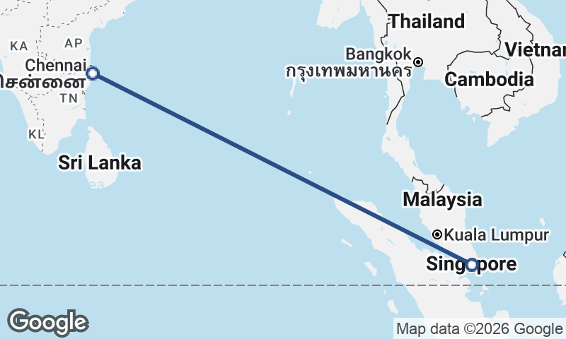 Chennai to Singapore