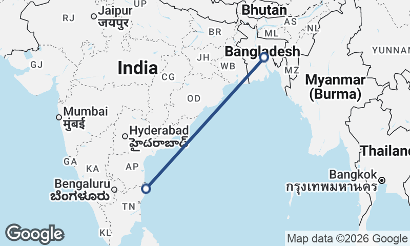 Chennai to Dhaka