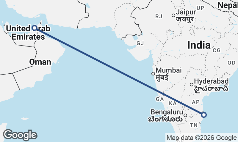 Chennai to Dubai