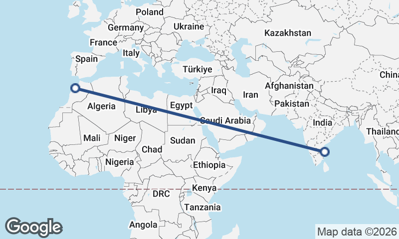 Chennai to Casablanca