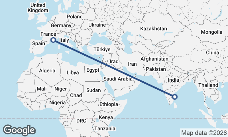 Chennai to Marseille