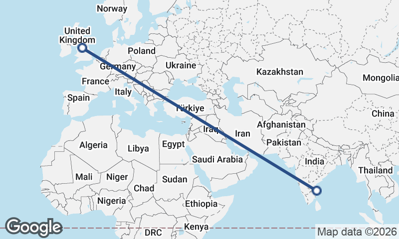 Chennai to Manchester