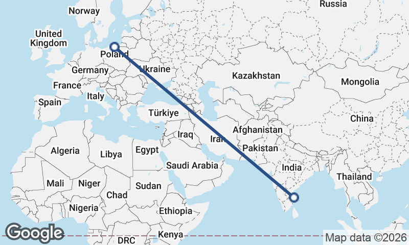 Chennai to Gdańsk