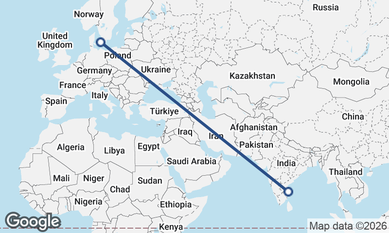 Chennai to Copenhagen