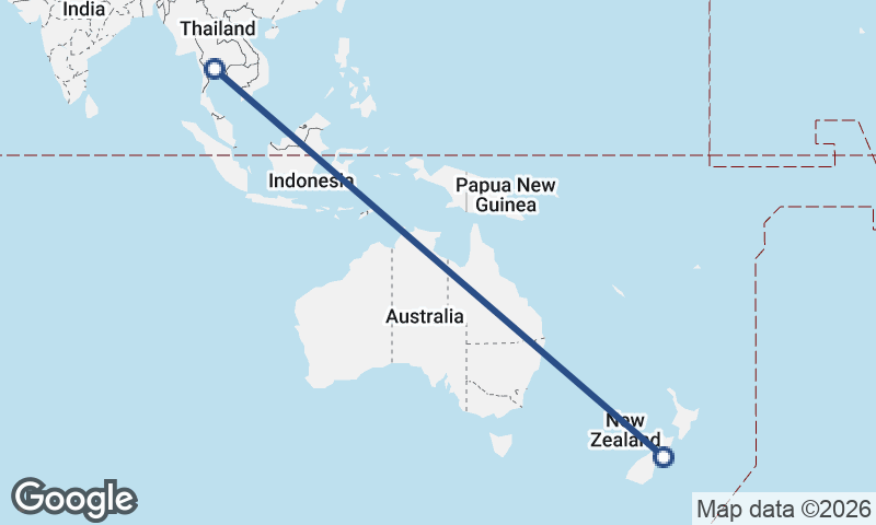 Bangkok to Christchurch