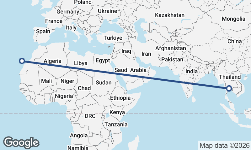 Bangkok to Las Palmas de Gran Canaria