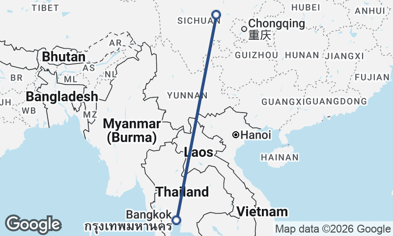 Bangkok to Chengdu