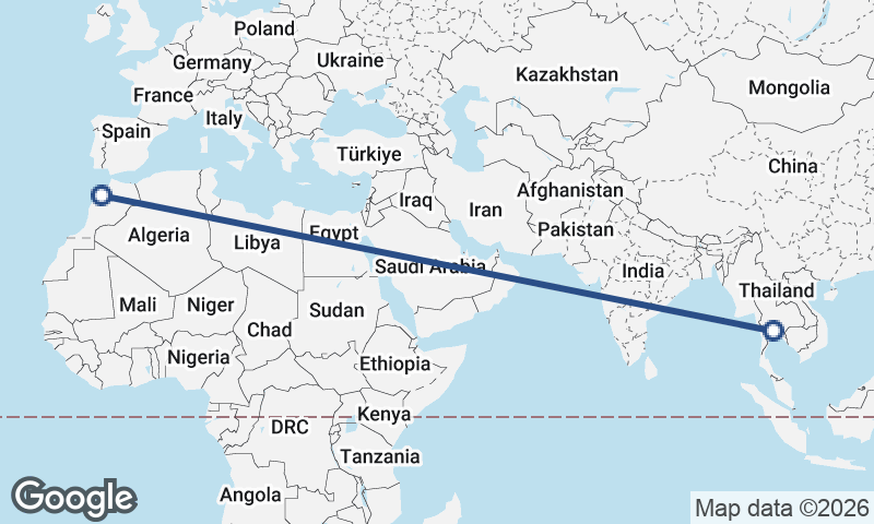 Bangkok to Casablanca