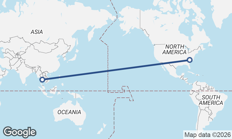 Bangkok to Charlotte