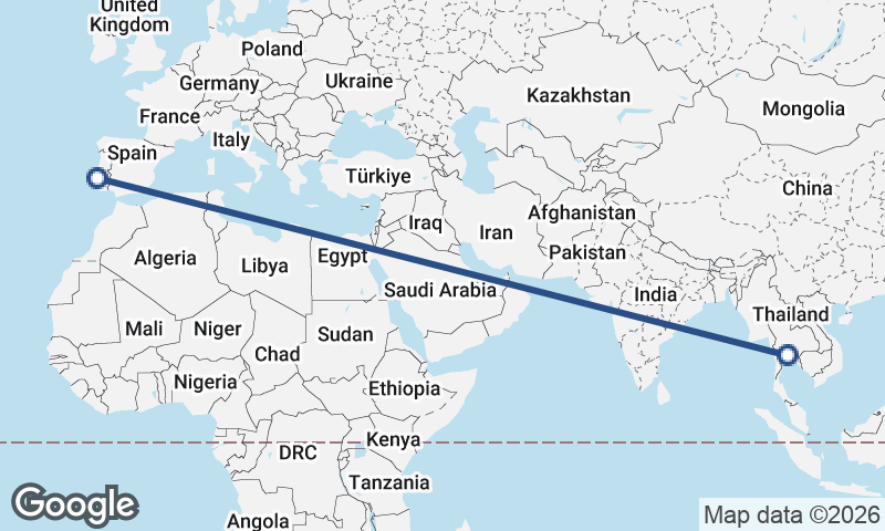 Bangkok to Lisbon