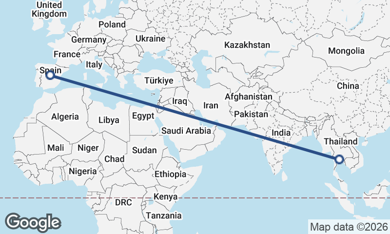 Bangkok to Madrid