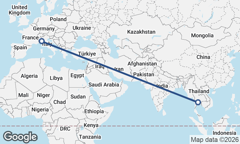 Bangkok to Genoa