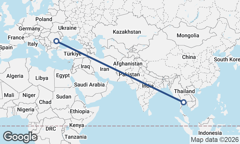 Bangkok to Bucharest