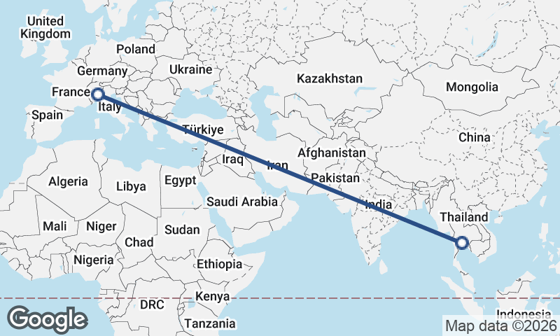 Bangkok to Milan