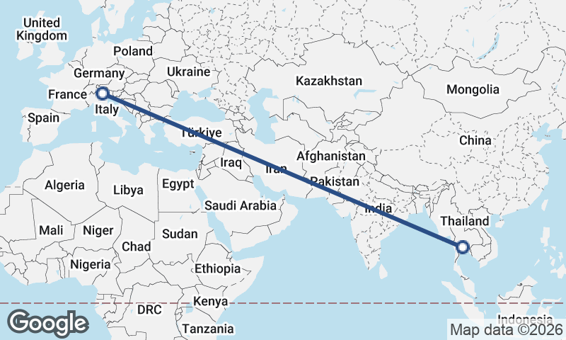 Bangkok to Trento