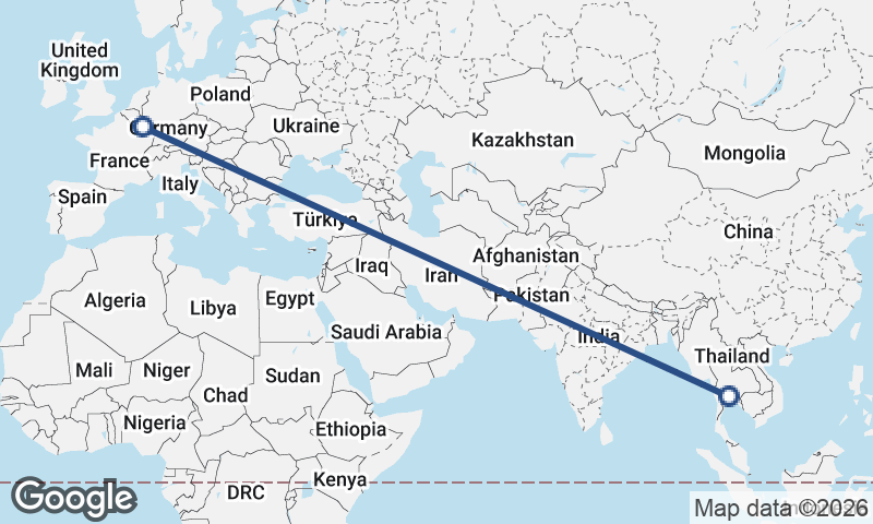 Bangkok to Luxembourg City