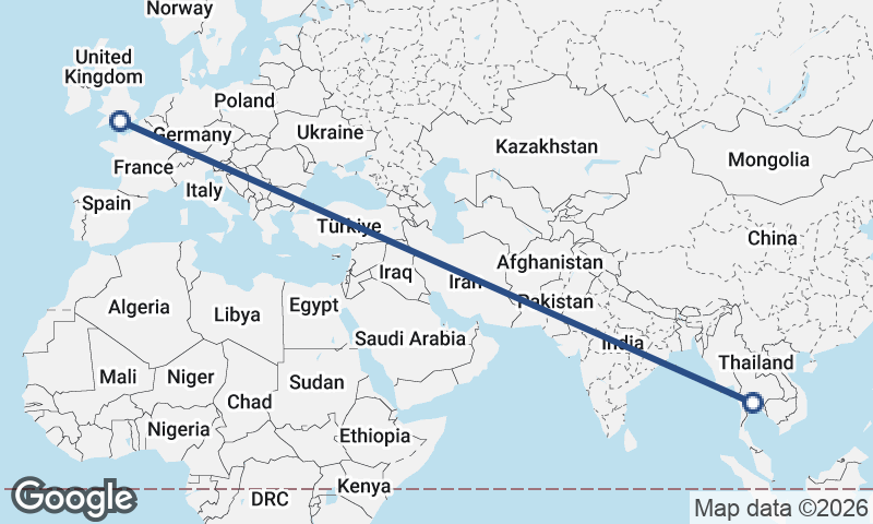 Bangkok to Southampton