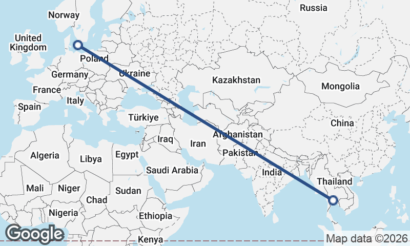 Bangkok to Malmö