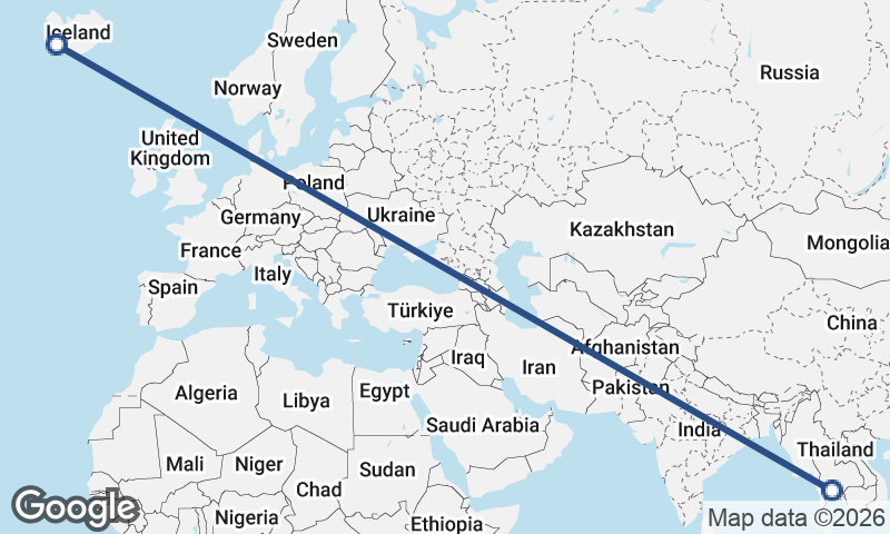 Bangkok to Reykjavík