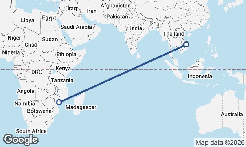 Vietnam to Mozambique