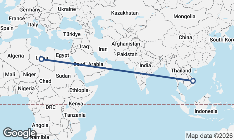 Vietnam to Libya