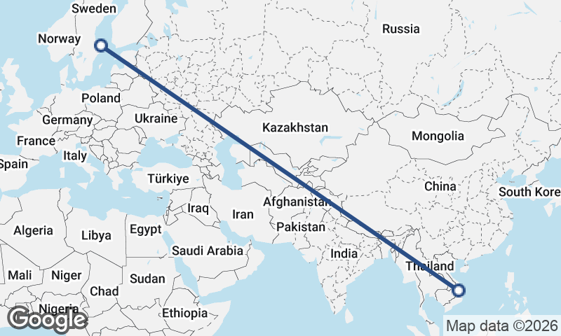 Vietnam to Sweden