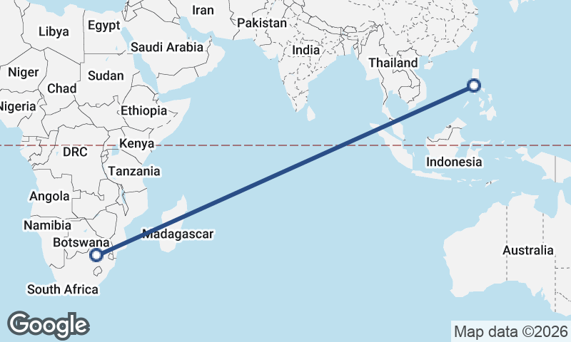 Manila to Johannesburg