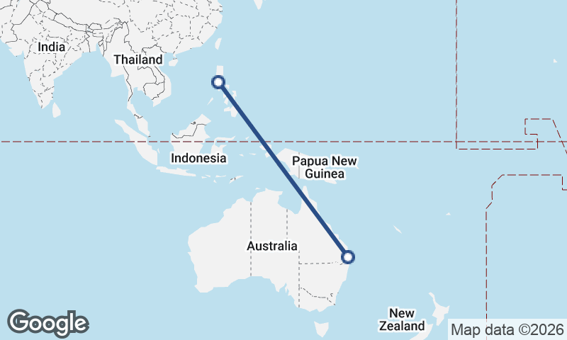 Manila to Brisbane