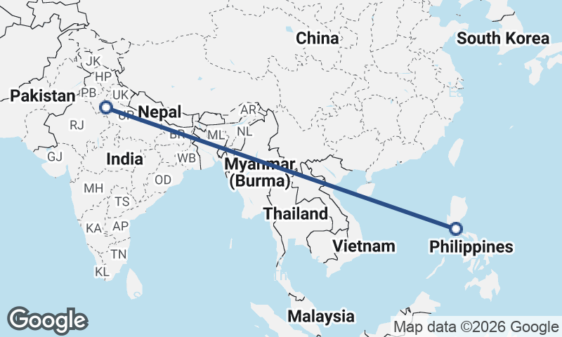 Manila to Delhi