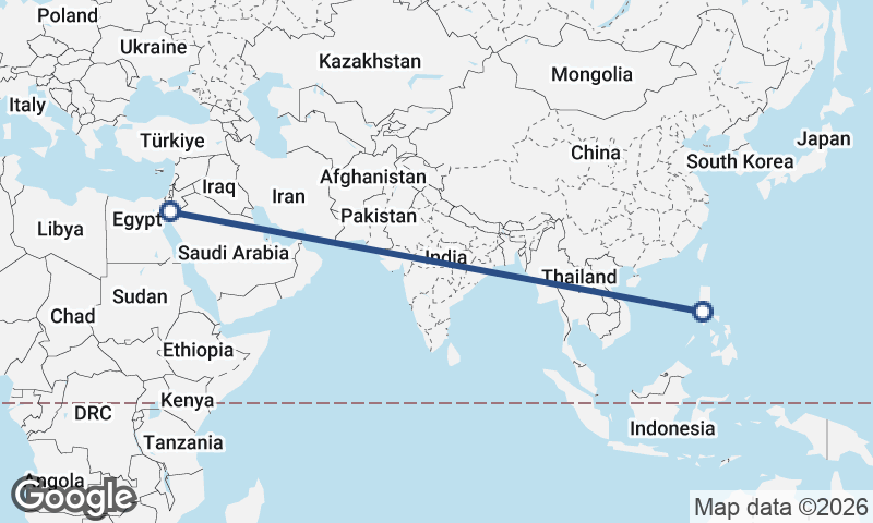 Manila to Al ‘Aqabah
