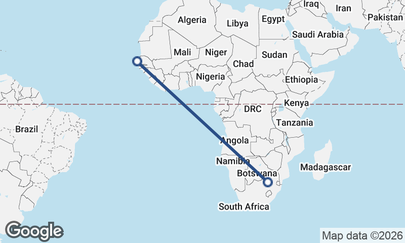 Dakar to Johannesburg