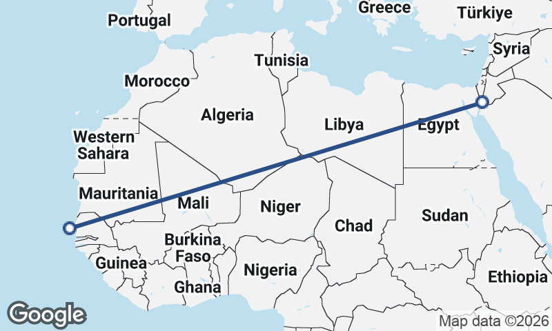 Dakar to Al ‘Aqabah