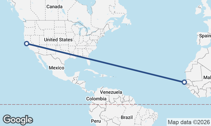 Dakar to San Francisco