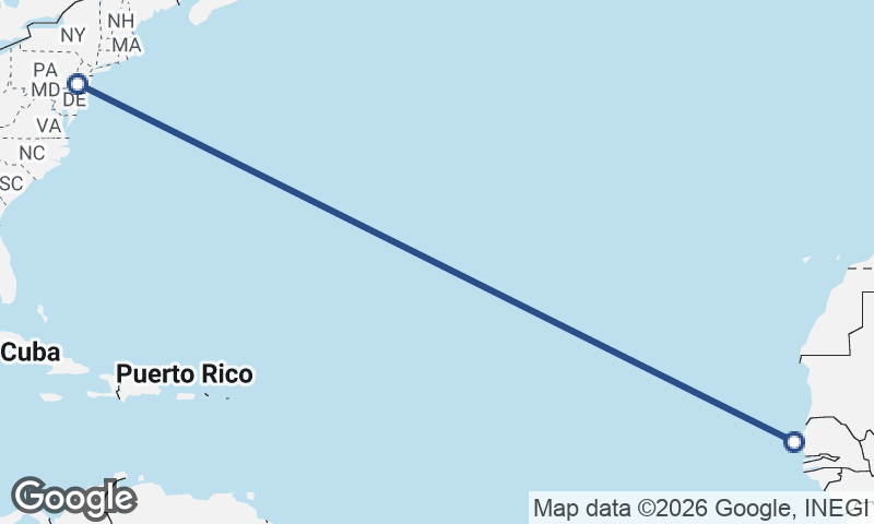 Dakar to Philadelphia