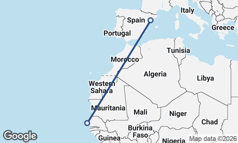 Dakar to Tarragona