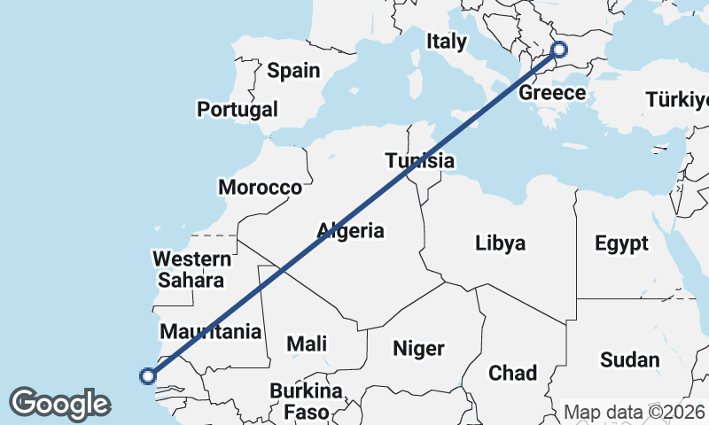 Dakar to Sofia