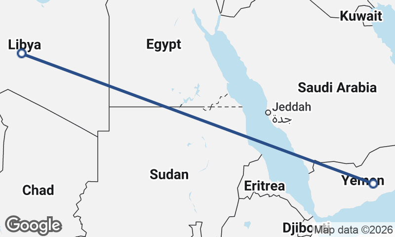 Yemen to Libya